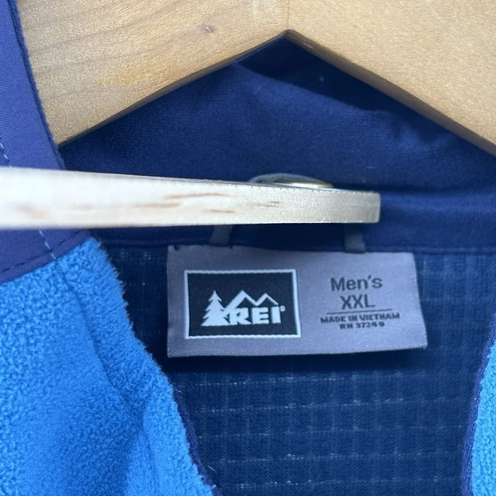 REI‎ Vest Men's XXL Blue Full Zip Outdoor Lightweight Fleece Casual 2XL